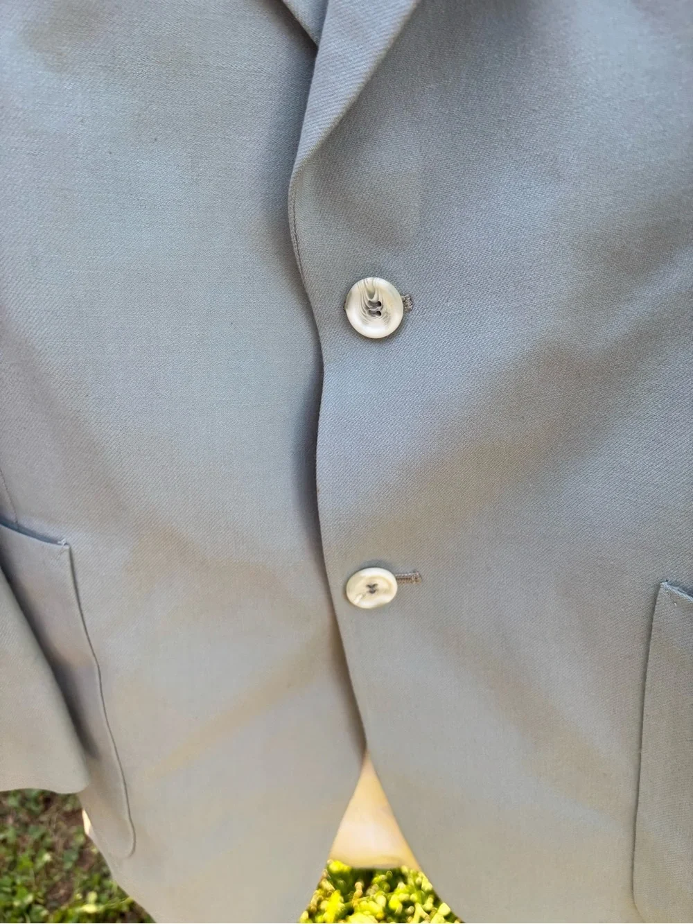 Vintage 1970s Pierre Cardin Blazer Sage Green 70s Disco Wide Lapel Jacket ACWA